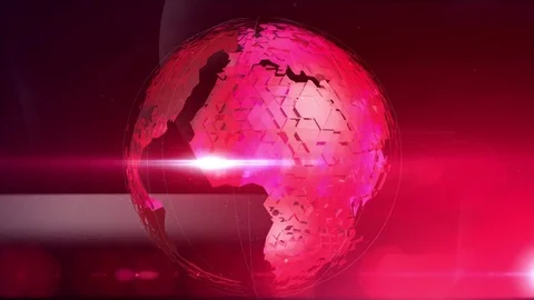 Triangels rotate earth-red version Video stock 76751485