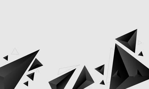 Triangle 3d abstract monochrome background Stock Illustration