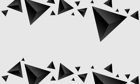 Triangle 3d abstract monochrome background Stock Illustration
