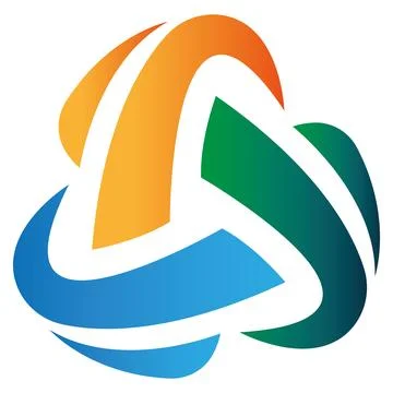 Triangle 3D object logo, tech logo Recycle Logos of green leaf ecology Stock Illustration