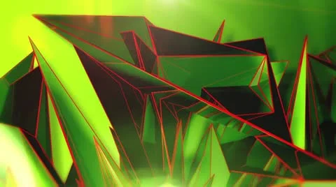 Triangle - 7 - Green - Center Stock Footage 10764481