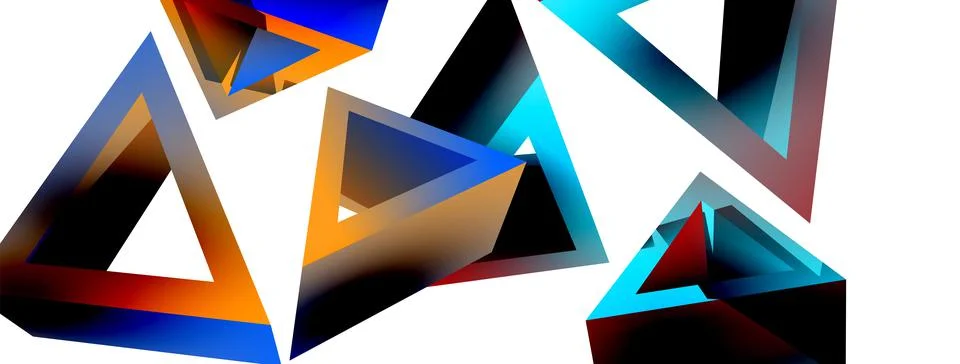 Triangle abstract background. 3d vector basic shape technology or business Illustrazione stock