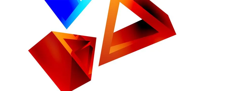 Triangle abstract background. 3d vector basic shape technology or business Illustrazione stock