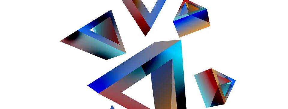 Triangle abstract background. 3d vector basic shape technology or business Stock Illustration