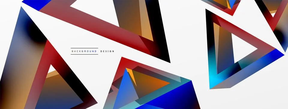 Triangle abstract background. 3d vector basic shape technology or business Stock Illustration