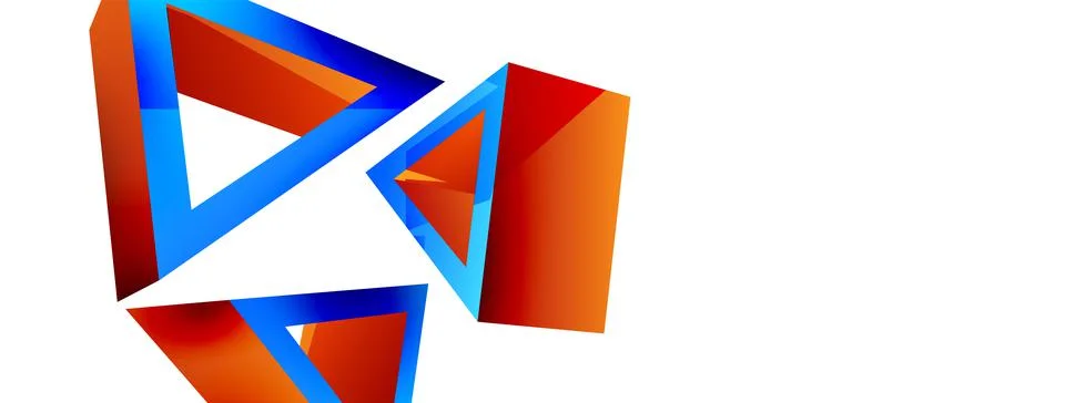 Triangle abstract background. 3d vector basic shape technology or business Illustrazione stock