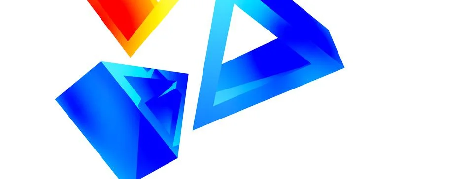 Triangle abstract background. 3d vector basic shape technology or business Stock Illustration