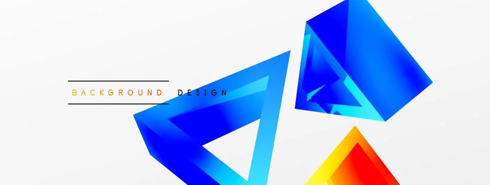 Triangle abstract background. 3d vector basic shape technology or business Stock Illustration