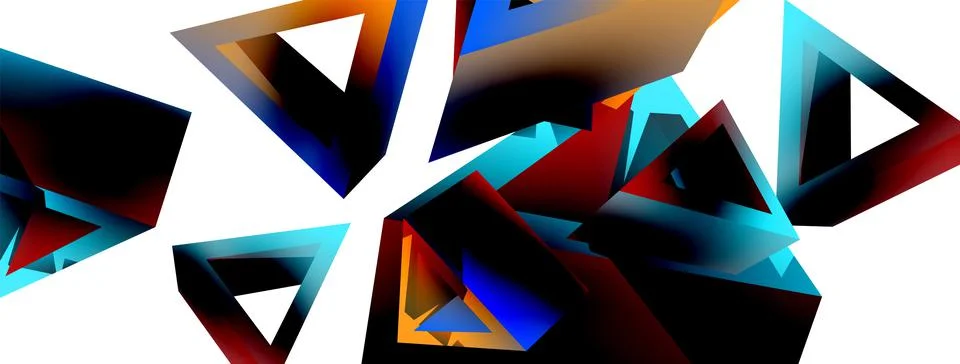 Triangle abstract background. 3d vector basic shape technology or business イラスト素材