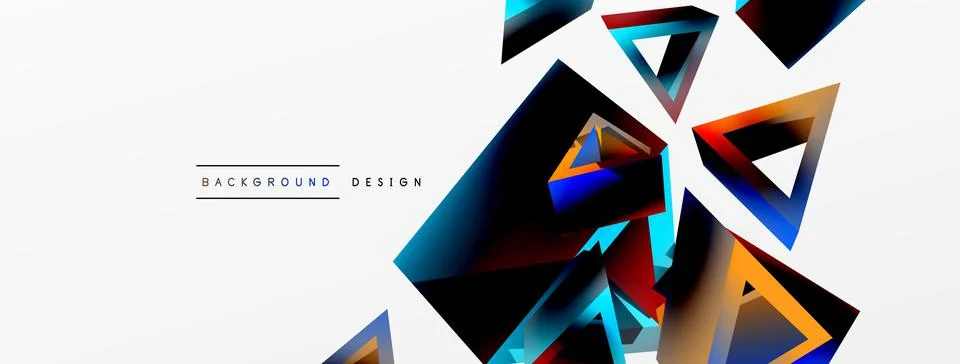 Triangle abstract background. 3d vector basic shape technology or business Illustrazione stock