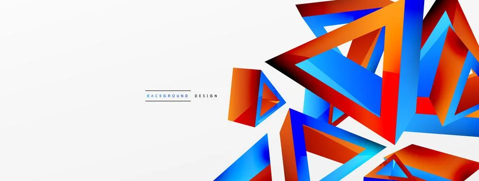Triangle abstract background. 3d vector basic shape technology or business Stock Illustration