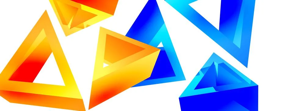 Triangle abstract background. 3d vector basic shape technology or business Stock Illustration