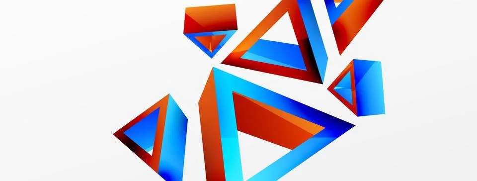 Triangle abstract background. 3d vector basic shape technology or business 스톡 일러스트
