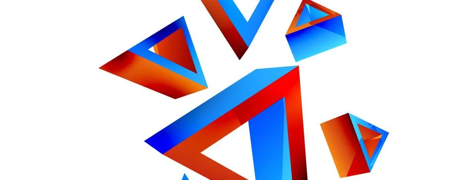 Triangle abstract background. 3d vector basic shape technology or business 스톡 일러스트