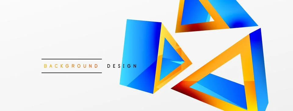 Triangle abstract background. 3d vector basic shape technology or business Illustrazione stock