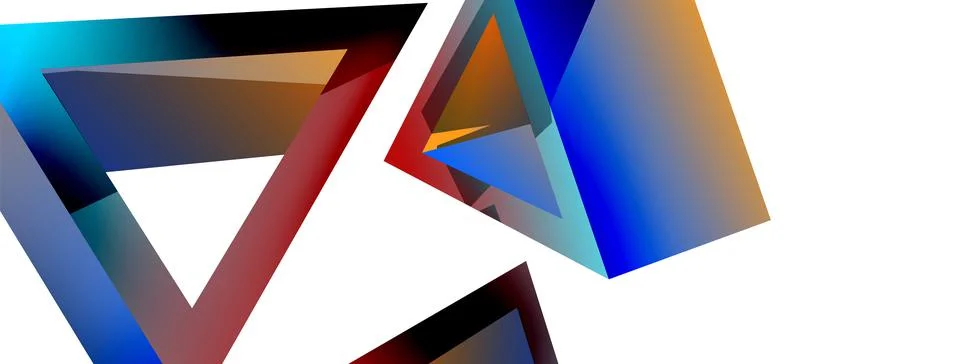 Triangle abstract background. 3d vector basic shape technology or business 스톡 일러스트