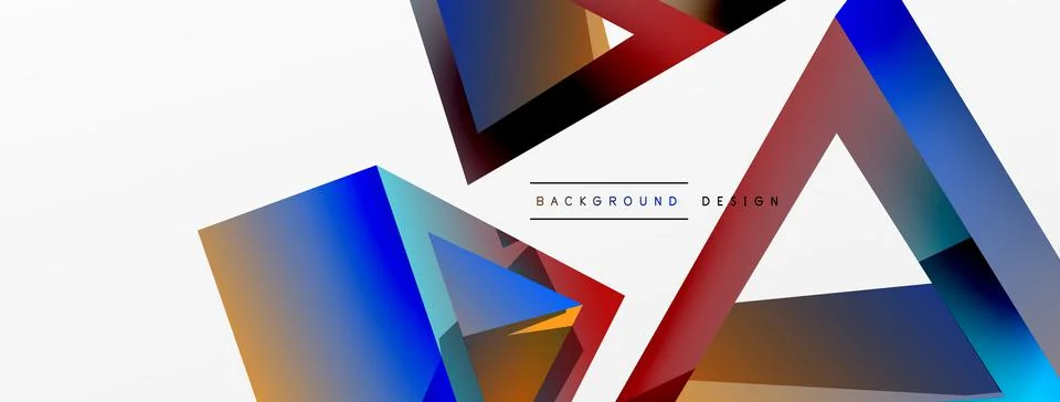Triangle abstract background. 3d vector basic shape technology or business Illustrazione stock