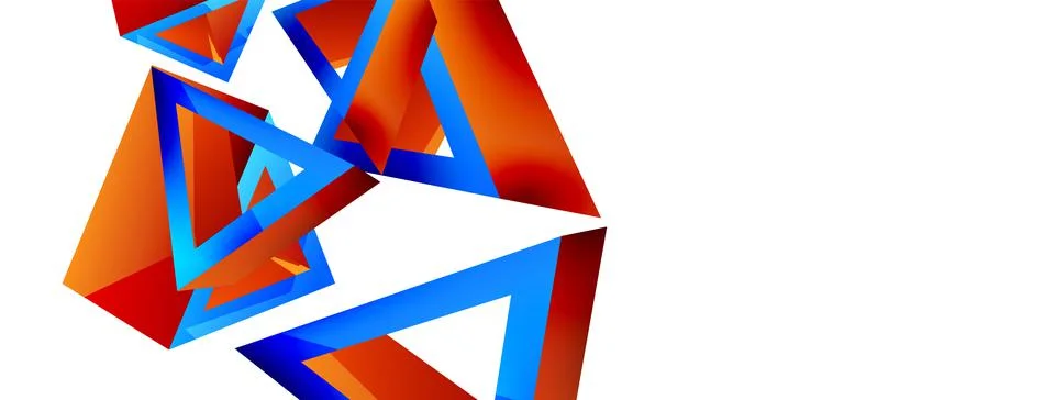 Triangle abstract background. 3d vector basic shape technology or business Illustrazione stock