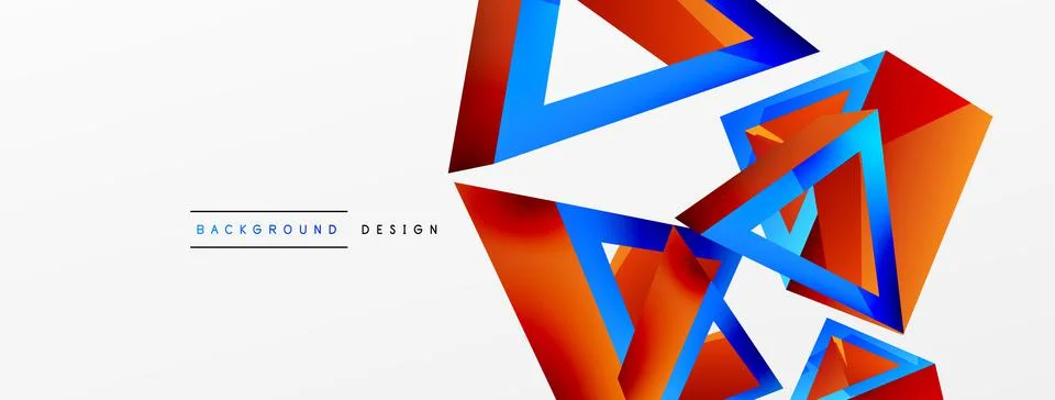 Triangle abstract background. 3d vector basic shape technology or business Stock Illustration