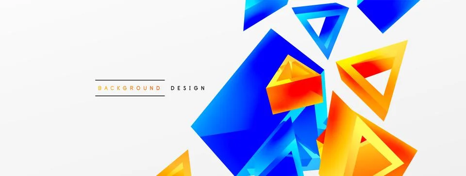 Triangle abstract background. 3d vector basic shape technology or business Stock Illustration
