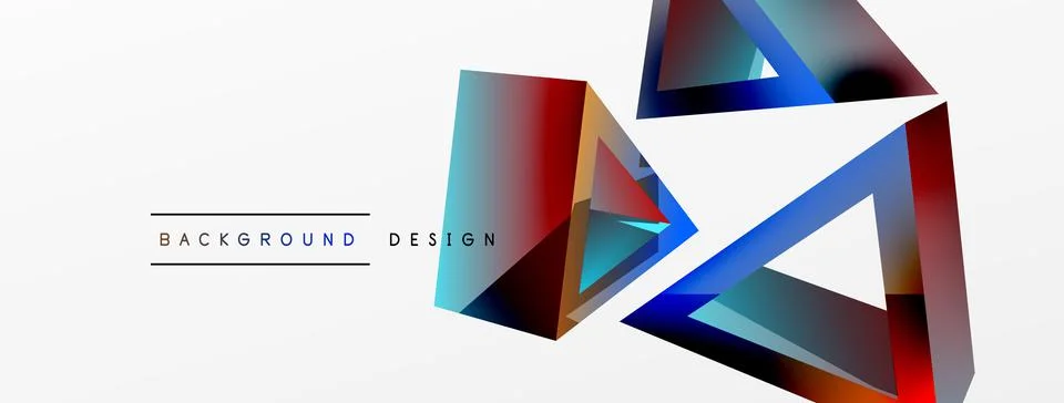 Triangle abstract background. 3d vector basic shape technology or business Illustrazione stock