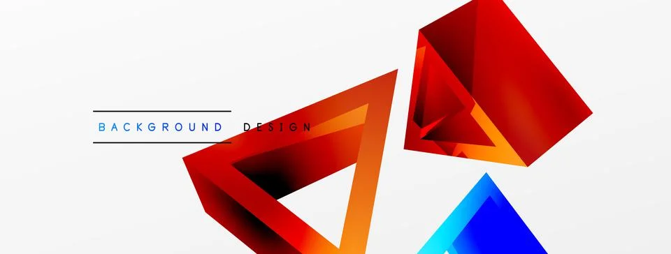 Triangle abstract background. 3d vector basic shape technology or business Illustrazione stock