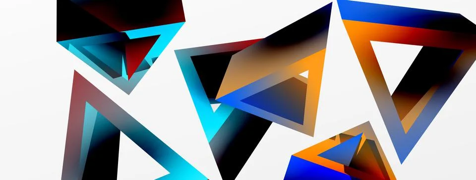 Triangle abstract background. 3d vector basic shape technology or business 스톡 일러스트