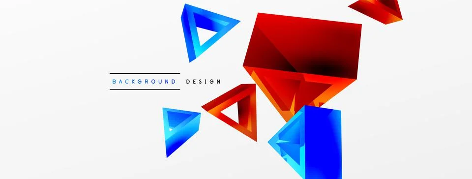 Triangle abstract background. 3d vector basic shape technology or business Stock Illustration
