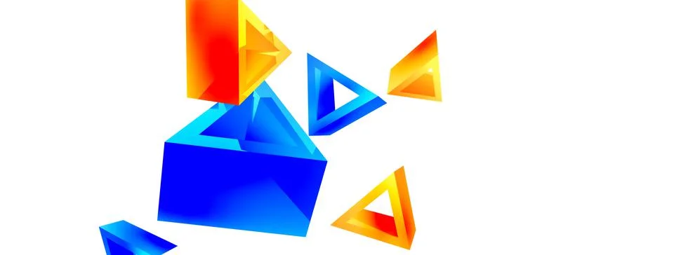Triangle abstract background. 3d vector basic shape technology or business 스톡 일러스트