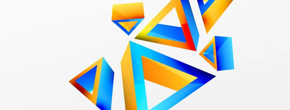 Triangle abstract background. 3d vector basic shape technology or business 스톡 일러스트