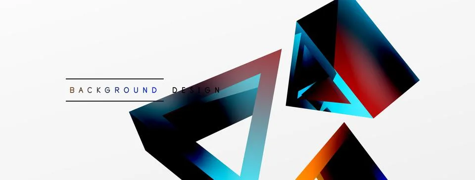 Triangle abstract background. 3d vector basic shape technology or business Stock Illustration