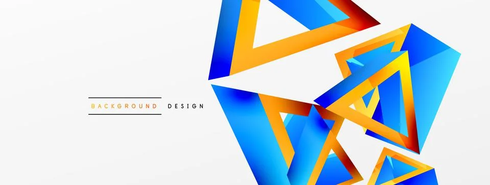 Triangle abstract background. 3d vector basic shape technology or business Stock Illustration