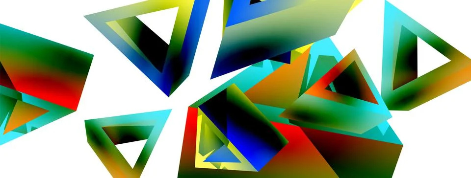 Triangle abstract background. 3d vector basic shape technology or business Stock Illustration