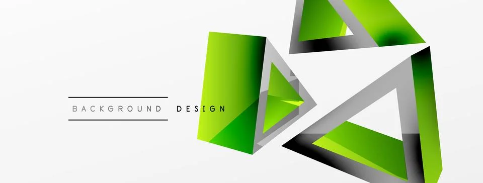 Triangle abstract background. 3d vector basic shape technology or business Stock Illustration