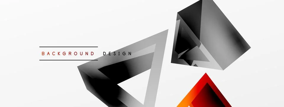 Triangle abstract background. 3d vector basic shape technology or business Stock Illustration