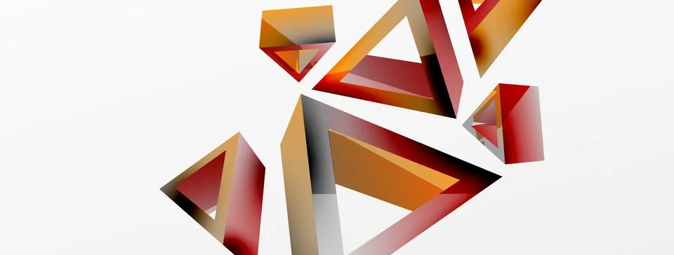 Triangle abstract background. 3d vector basic shape technology or business Stock Illustration