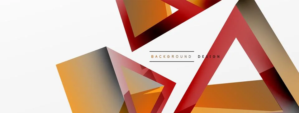 Triangle abstract background. 3d vector basic shape technology or business Stock Illustration