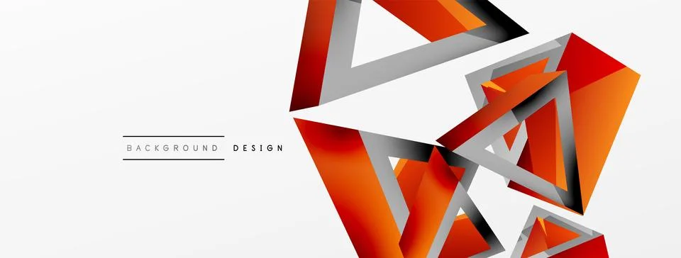 Triangle abstract background. 3d vector basic shape technology or business Stock Illustration