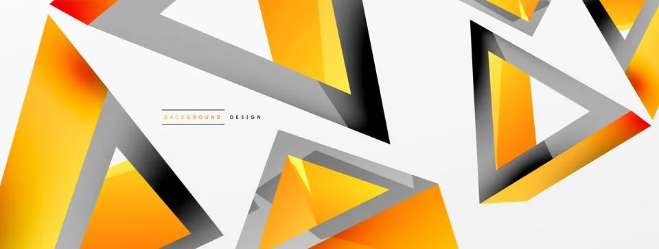 Triangle abstract background. 3d vector basic shape technology or business Stock Illustration