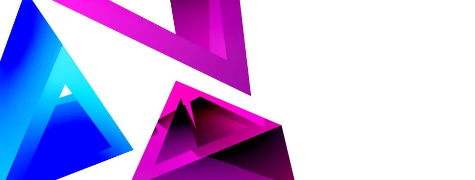 Triangle abstract background. 3d vector basic shape technology or business Stock Illustration