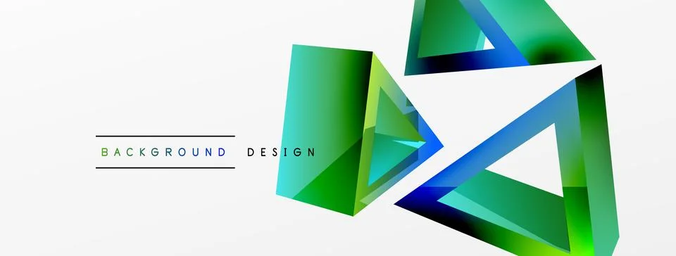 Triangle abstract background. 3d vector basic shape technology or business Stock Illustration