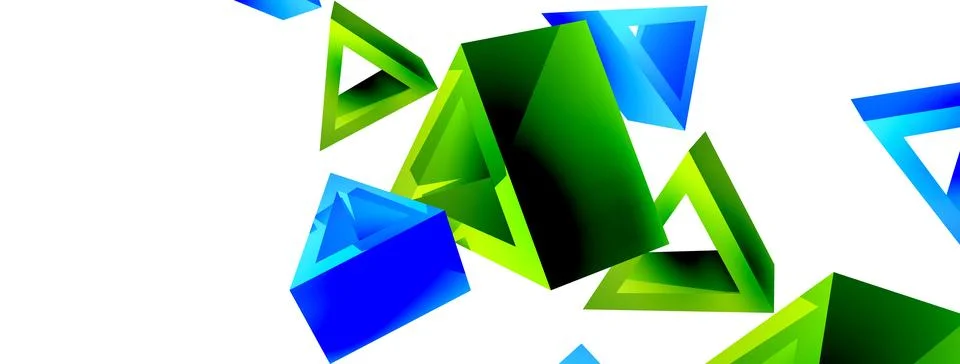 Triangle abstract background. 3d vector basic shape technology or business Stock Illustration