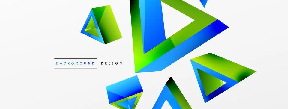 Triangle abstract background. 3d vector basic shape technology or business Stock Illustration