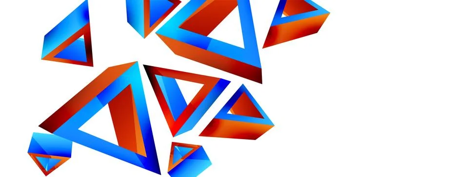 Triangle abstract background. 3d vector basic shape technology or business Stock Illustration