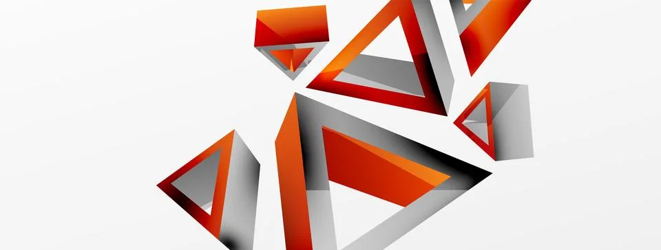 Triangle abstract background. 3d vector basic shape technology or business Stock Illustration