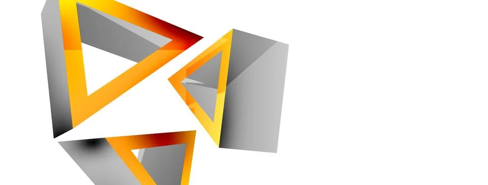 Triangle abstract background. 3d vector basic shape technology or business Stock Illustration