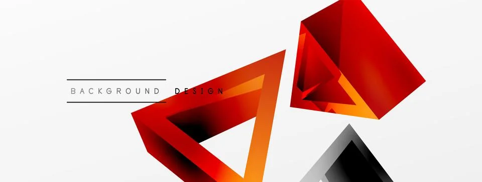 Triangle abstract background. 3d vector basic shape technology or business Stock Illustration
