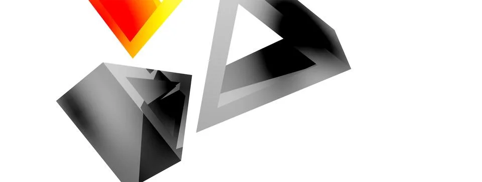 Triangle abstract background. 3d vector basic shape technology or business Illustrazione stock