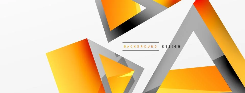 Triangle abstract background. 3d vector basic shape technology or business Stock Illustration