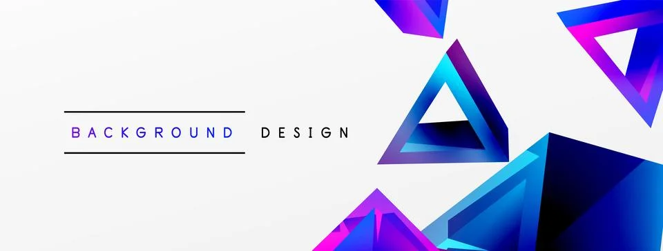 Triangle abstract background. 3d vector basic shape technology or business Stock Illustration